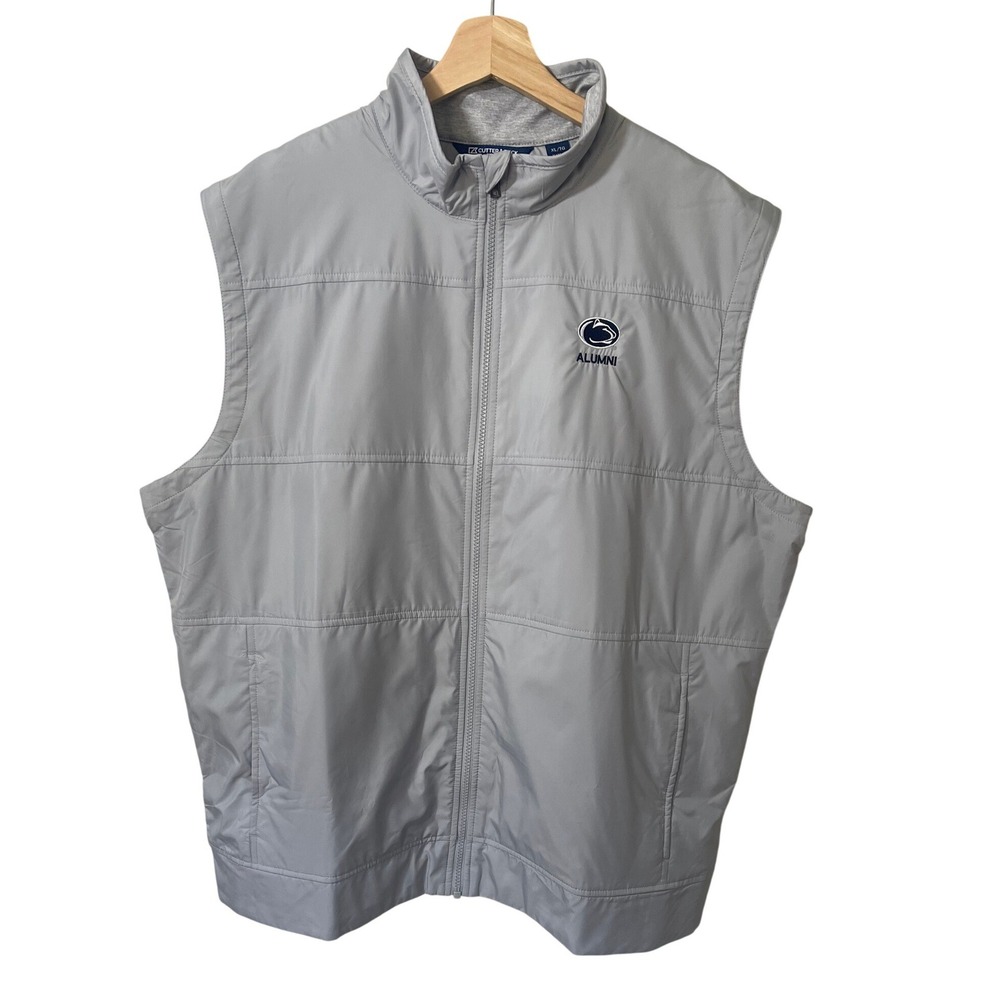 Cutter & Buck Mens Penn State Alumni Vest XL Gray Full‎ Zip Nittany Lions NCAA